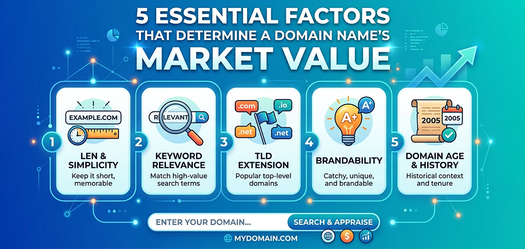 5 Essential Factors That Determine a Domain Name’s Market Value